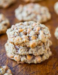 Soft And Chewy Oatmeal Scotchies Cookies Pretty Yummy Thomas Would Have Eaten All Of The Dough If I Desserts Oatmeal Butterscotch Cookies Oatmeal Scotchies