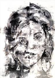 Black And White Acrylic Painting Portrait Saatchi Art Artist Dejan Bozinovski Painting Black And White Portrait Art Black And White Portraits Portrait Painting Portraiture Art
