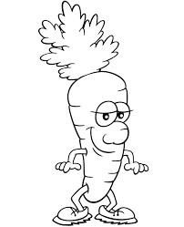 It is very tasty and useful vegetable. Carrot Cartoon Coloring Page For Free