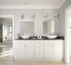 Choose an elegant vanity with a top or mix and match our vanities without tops with our selection of vanity tops and parts.if you're looking for something more unique you can get custom vanity tops with riverstone quartz™, customcraft® laminates, and corinthian™ solid surface tops. Brilliant White Shaker Ready To Assemble Bathroom Vanities Cabinets