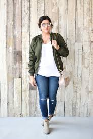 The Bomber Jacket Trend Kassy On Design Olive Green Bomber Jacket Outfit Olive Green Bomber Jacket Green Bomber Jacket Outfit