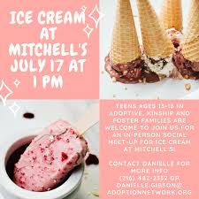 This melted ice cream cake is so easy to make with melty ice cream and a couple other simple ingredients! Adoption Network Cleveland Calendar Of Events And Programs Ice Cream At Mitchell S Teen Group Outing In Person