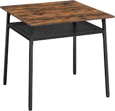 Choose a square table for a more unique, modern look. Buy Vasagle Dining Table Square Kitchen Table Office Desk With Storage Compartment For Living Room Dining Room Industrial Rustic Brown And Black Ukdt008b01 Online In Hungary B08fdgcnw1