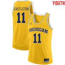 Jordan Brand Youth 11 Colin Castleton Michigan Wolverines College Basketball Jerseys Sale Y College Basketball Jersey College Basketball Wolverines Basketball