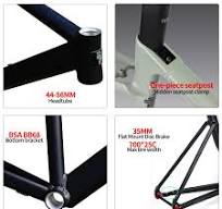 BSFHQS 50/52cm Set di Telaio per Bici da Corsa 700C Telaio da Pista in Alluminio Telaio da Ciclocross Breaking Wind Racing Perno Passante F100mm ...