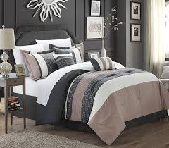 Black and white bedding offers the perfect way to combine style with youthful touches. Home Garden Black White Burgundy Chic Home Carlton 6 Piece Comforter Set King Queen Comforters Bedding Sets