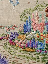 A Saucy Stitch A Vintage Embroidered Garden Vintage Embroidery Garden Embroidery Hand Embroidery