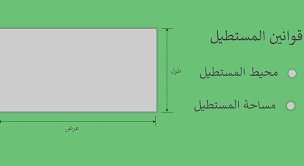 قانون محيط ومساحة المستطيل شرح بالامثلة العملية Eb Tools