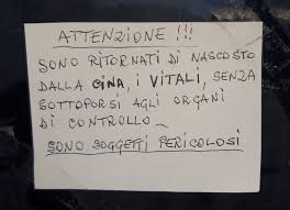 La forza dell'amore e la solidarietà può alimentare la. Coronavirus E Psicosi Gira Un Volantino Contro Una Famiglia Sono Tornati Dalla Cina Di Nascosto Sono Pericolosi Wallnews24