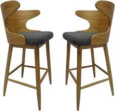 It combines comfortability with simplicity. Amazon Com Christopher Knight Home Truda Mid Century Modern Fabric Barstools Set Of 2 In Charcoal Furniture Decor