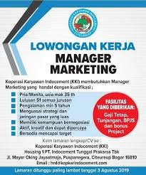 Lowongan kerja tahun 2021 lowongan kerja sma smk d3 s1 loker terbaru semua jurusan lowongan bank lowongan bumn lowongan cpns lowongan melalui program rekrutmen bina bni ini, bank bni kembali membuka lowongan kerja terbaru pada bulan mei tahun 2018, untuk. Lowongan Kerja Manager Marketing Atmago