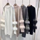 Robe Pull Sweater Sleeves Casual Sweaters Knitting Women Sweater