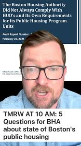 This public hearing is regarding Boston Housing Authority ( BHA)