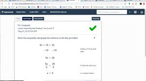 Delta Math Algebra 1 Linear Inequality And Number Line Level 1 Youtube