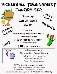 Take part in relay for life as a partner. Pickleball Tournament Fundraiser Relay For Life Fundraising Event Ideas Relay For Life Contoh Kumpulan