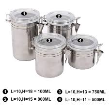 Le'raze set of 5 stainless steel airtight canister set, durable stackable caddy & food storage container for kitchen counter, tea, sugar, coffee, candy, flour canister with clear acrylic lids & locking clamp. Buy High Quality Stainless Steel Canisters Space Saving Kitchen Storage Container At Best Price In Pakistan