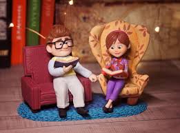 Carl And Ellie Pixar Up Chairs Wedding Cake Topper Disney Figurines Up Pixar Pixar
