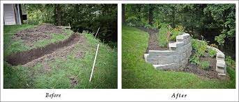 Landscape On Steep Slope Retaining Wall And Plants Added To A Steep Hillside Landscaping Courtyard Gardens Design Hillside Landscaping