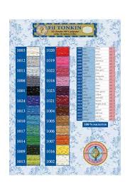 Tonkin Embroidery Floss 24 Printed Colour Chart