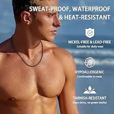 Jewlpire Black Chain Necklaces for Men, 2.5mm Mens Chain Necklaces  Stainless Steel Wheat Chain Necklace for Men and Women, Mens Necklace 16  Inch