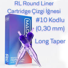 Mast Pro 10 Kodlu Rl Round Liner Long Taper Cartridge Kartus Dovme Cizgi Igneleri