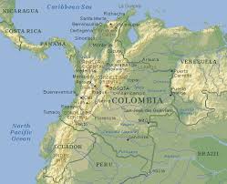 Scheme and satellites photos view; Colombia Map Addicted By Travelling