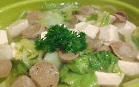 Sup sawi putih, tahu dan telur （vegetarian） oleh. Resep Membuat Sayur Sawi Putih Tahu Kuah Resep Masakan Masakan Vegetarian Resep