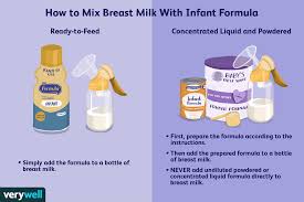 mixing formula with breast milk in the same bottle