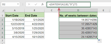 Calculate the week number of any date and find the beginning and end date of a specific week of any year. How To Count The Number Of Days Weeks Months Or Years Between Two Dates