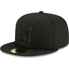 Men S Lafc New Era Black Black Blackout Icon Logo 59fifty Fitted Hat