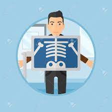 Patient During Chest X Ray Procedure In Examination Room Young Royalty Free Cliparts Vectors And Stock Illustration Image 58682026