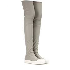 Shop 260 top rick owens women's boots and earn cash back from retailers such as cettire, farfetch, and ssense and others such as the realreal and yoox all in one place. Rick Owens High Sock Leather Over The Knee Boots 975 Liked On Polyvore Featuring Shoes Over The Knee Boots Leather Thigh Boots Leather Over The Knee Boots
