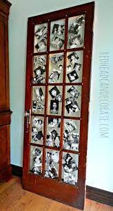 Add faux greenery, flowers, berry sprigs and glittered pinecones to a grapevine wreath then cover with faux snow to give your front door a cheery update. Illuminated Photo Door Redhead Can Decorate Old Doors Old Door Doors Repurposed