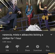 Narancia Mista N Abbacchio Kicking A Civilian For1 Hour