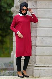 Neva Style Tesettur Triko Tunik Modelleri Triko Musluman Elbisesi Basortusu