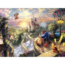 Thomas kinkade studios portfolio of disney artwork captures the beauty of disney fans' favorite movies and theme parks. Thomas Kinkade The Disney Dreams Collection Beauty And The Beast Falling In Love Puzzle Puzzle Haven