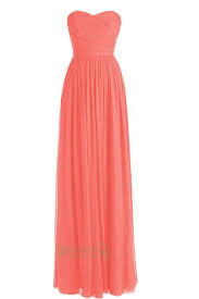 Strapless Coral Sweetheart Floor Length Chiffon Bridesmaid Dresses Am003 Coral Bridesmaid Dresses Salmon Bridesmaid Dresses Coral Bridesmaid Dresses Long