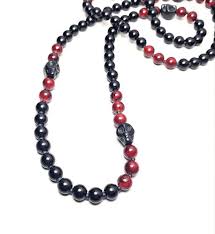 Black Bead Necklace Mens Men S Skull Necklace Men S Gemstone Necklace Mens Beaded Necklace Designs Gemstone Beaded Necklace Black Bead Necklace