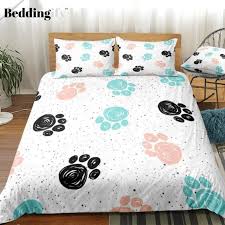 Cute Dog Drawn Paw Print Bedding Set In 2020 Puppy Bedroom Print Bedding Bedding Set