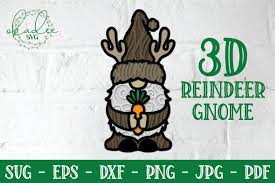 Holiday posters, banners, cards and much more, all ready to download in jpg and svg. 3d Reindeer Gnome Christmas Gnome Svg Layered Gnome Dxf 992831 Paper Cutting Design Bundles