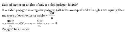 Each interior angle of a regular octagon is = 135 °. How Many Sides Are In A Regular Polygon That Has Exterior Angles Of 40 Quora