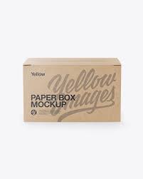 Kraft Box Mockup Front View In Box Mockups On Yellow Images Object Mockups Mockup Free Psd Box Mockup Free Logo Mockup Psd