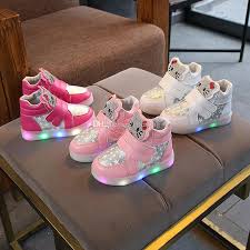 Girls Sneakers Kids Kitty Led Lighting Shoes Children Cat Star Print Casual Shoes Baby Flashing Light Flat Shoes C5736 Kids Soccer Shoes Casual Shoes Online From Hltrading 46 48 Dhgate Com