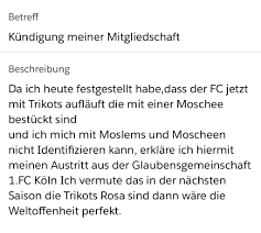 Fc köln hat ein neues trikot. 1 Fc Koln On Twitter Effzeh Charta Nicht Gelesen Diese Kundigung Bestatigen Wir Gern Und Danke Fur Die Idee Mit Dem Trikot Hadi Tschuss Https T Co P3tlteycof