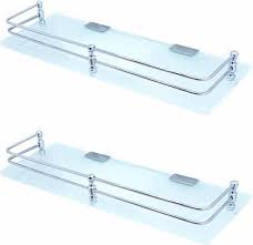 Maybe you would like to learn more about one of these? Garbnoire Multi Purpose Wall Hung Frosted Glass Front Bathroom Shelf With Wall Brackets Storage Holder 12 X 6 Inch Pack Of 2 Glass Stainless Steel Wall Shelf Price In India Buy