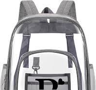 Amazon.com: Mochila transparente personalizada con nombre personalizado,  bonita bolsa transparente resistente, mochila transparente rosa/negro/gris,  ...