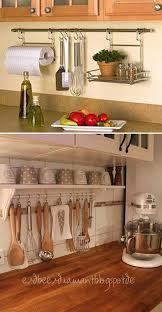 Curtain Rod With Hooks To Hang Up Utensils Is A Simple Way To Help You Get Rid Of Countertops Clutter Small Kitchen Hacks Clutter Free Kitchen Kitchen Decor