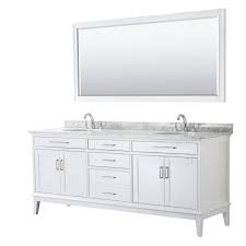 Bathroom vanity size is also thing that you have to consider. Margate Wooden 80 Inch Double Vanity With Carrara Marble Top Overstock 28109507