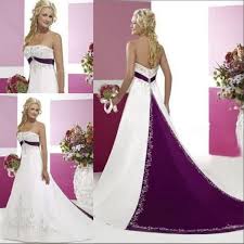 Purple And White 2015 A Line Wedding Dresses With Strapless Sleeveless Pastels Stain Pl Purple Wedding Dress Lace Wedding Dress Country Colored Wedding Dresses