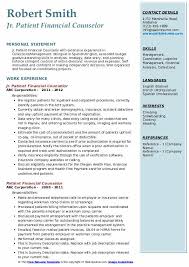 Resume format pick the right resume format for your situation. Patient Financial Counselor Resume Samples Qwikresume